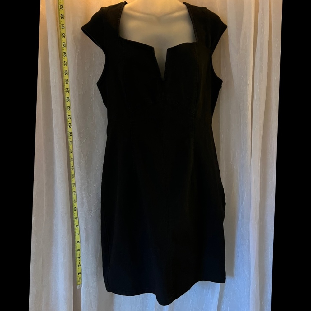 Free People Black Denim Cap Sleeve Dress